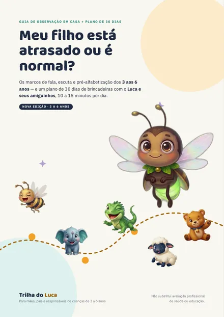 Capa do guia da Trilha do Luca, edição 3 a 6 anos